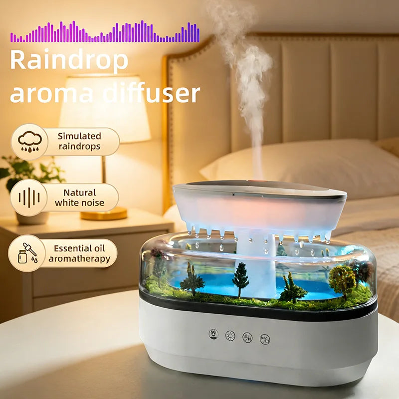 Ultrasonic Aroma Diffuser with White Noise and 7-Color Ambient Light for Relaxation and Sleep Enhancement