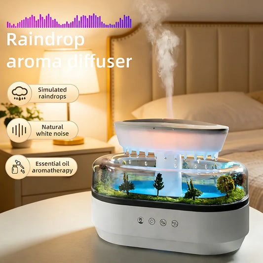 Ultrasonic Aroma Diffuser with White Noise and 7-Color Ambient Light for Relaxation and Sleep Enhancement