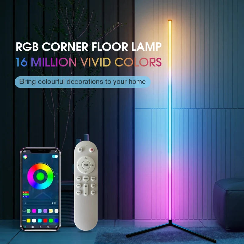 LED Ambiance Floor Lamp, Decorative Atmosphere Lamp, APP Control, Remote Control Tuner, Change Light Mode with Music Rhythm